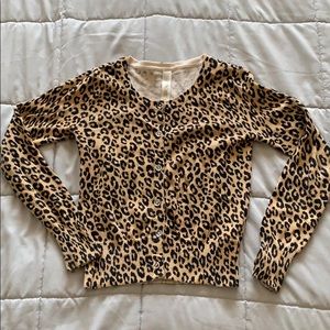 Girls Cheetah Print button down Cardigan